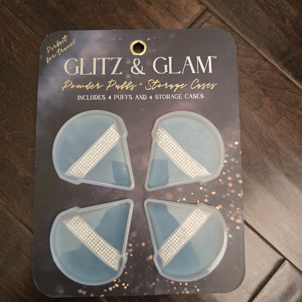 Glitz & Glam Powder Puffs + Storage Cases Set of 4
